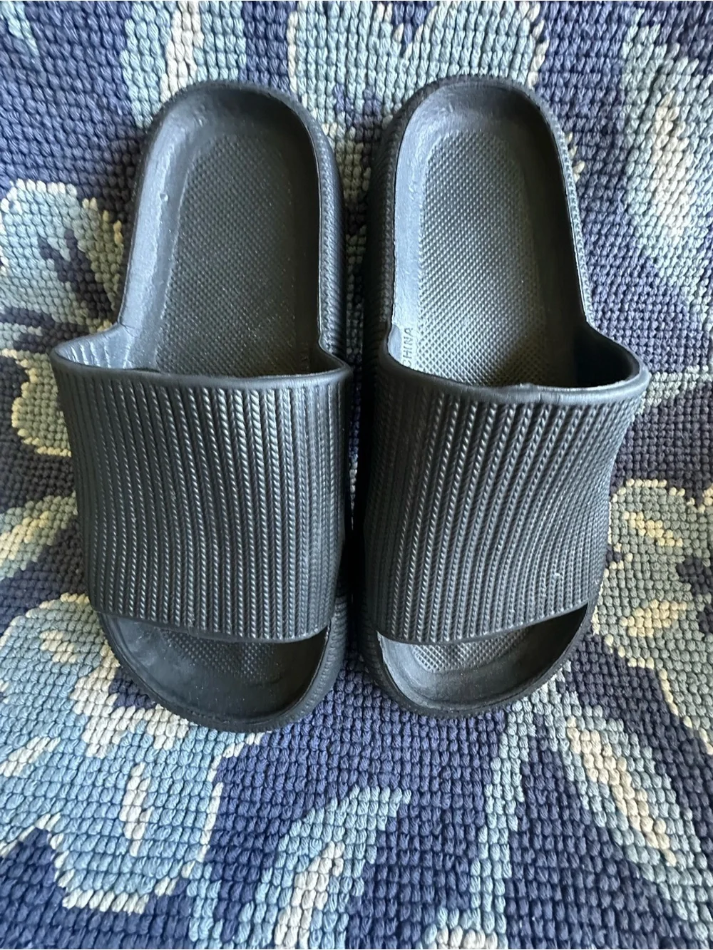 👡🖤 Black Comfort Slide Sandals Unisex EVA Pool Shower Slides EU 40-41